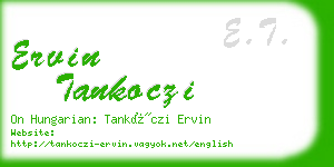 ervin tankoczi business card